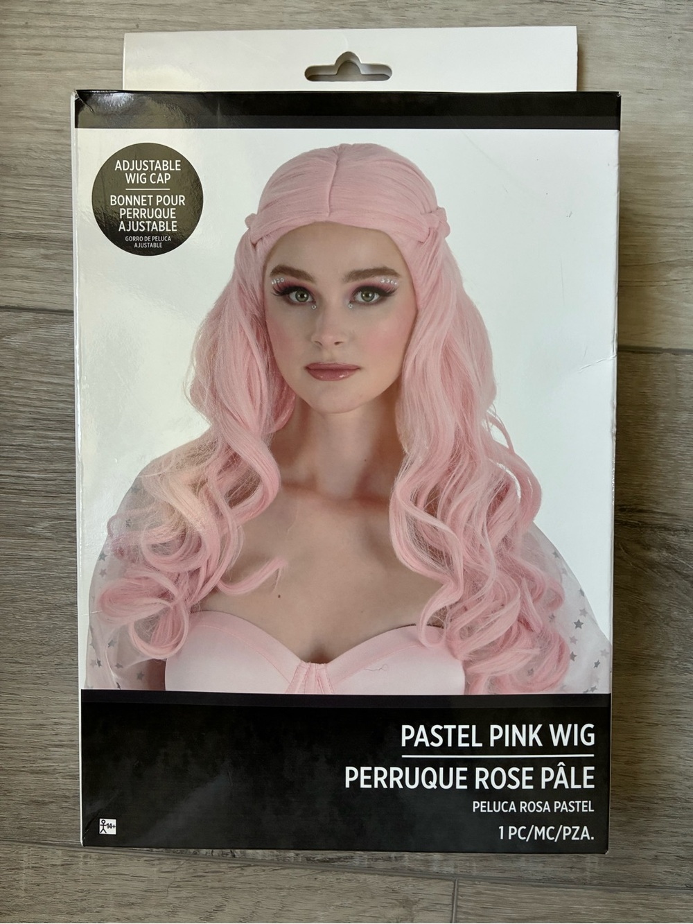Pastel Pink Womenโs Wig Adjustable Cap Fairycore Halloween Costume Onesize NIB